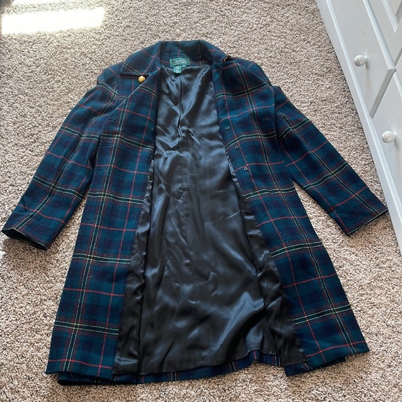 (SOLD) Long Ralph Lauren Wool Plaid Coat - Picture 4 of 13